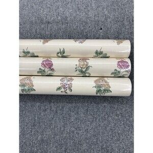Waverly Vintage Floral 3 Rolls 1990s Botanical Wallpaper 27 ft. Long x 27” Wide.